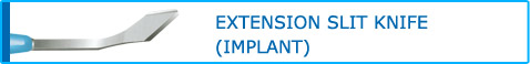 ACUCUT- Implant knives is used to widen the incision wound opening for implantation of an intraocular lens. The trapezoidal shape of the blade tip enables it to be used safely.